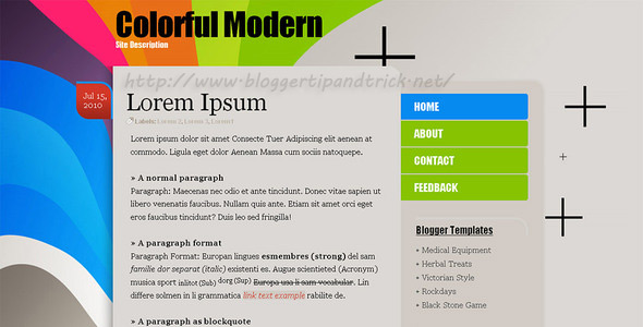 Colorful Modern Premium Blogger Template