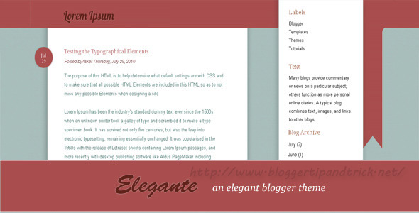 Elegante Premium Blogger Template