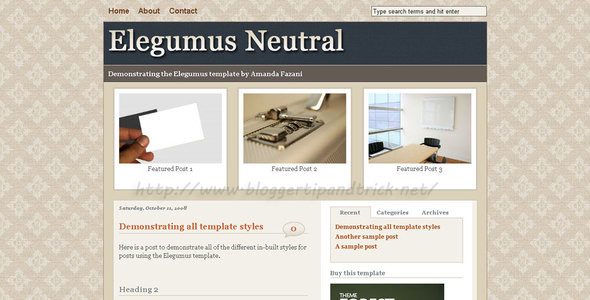 Elegumus Premium Blogger Template