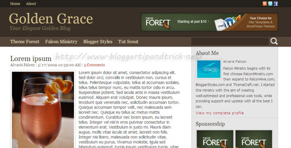 Golden Grace Premium Blogger Template