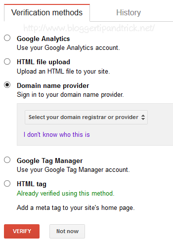 Verification Methods - Google Webmaster Tools