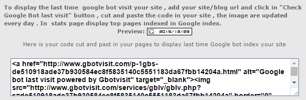 Code for Googlebot Last Visited Data Checker