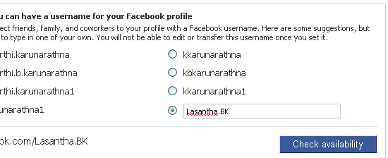 Facebook Username Check availability