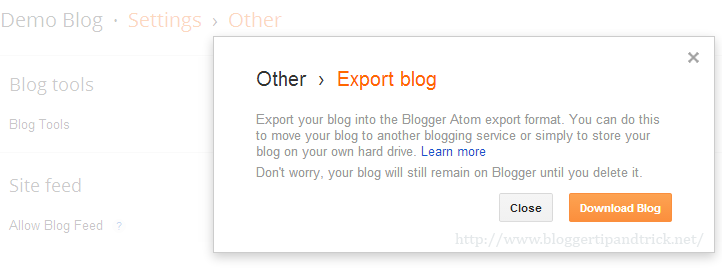 Blogger Export Blog