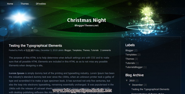 Christmas Night Blogger Template