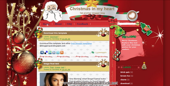 Christmas in my heart Blogger Template