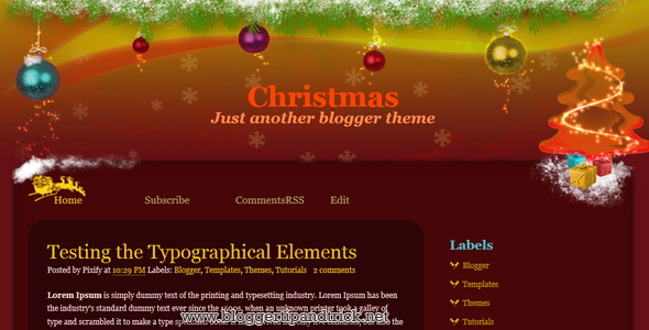 Christmas Blogger Template