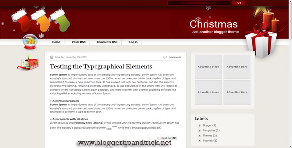 Christmas Blogger Template