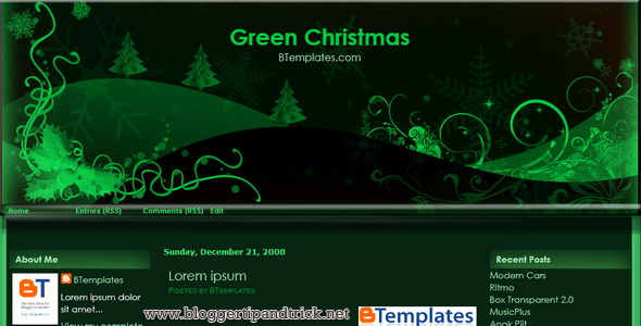 Green - Christmas Blogger Template