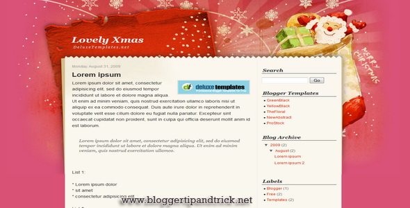 Lovely Xmas Blogger Template