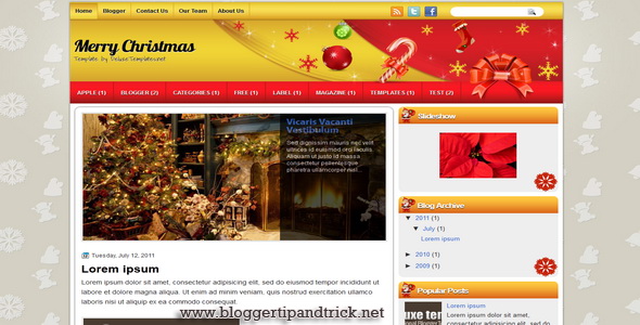 Merry Christmas Blogger Template