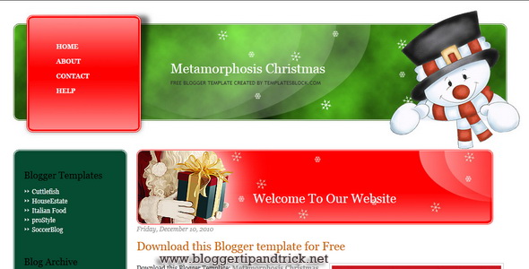 Metamorphosis Christmas Blogger Template