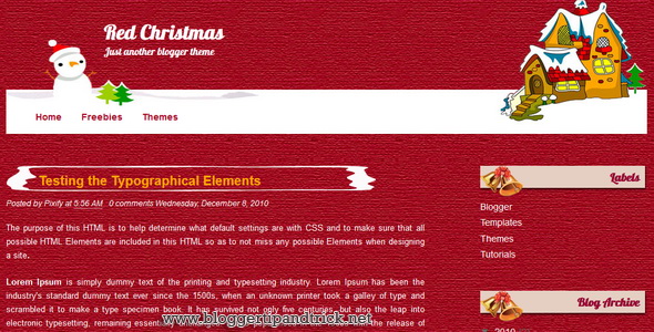 Red Christmas Blogger Template