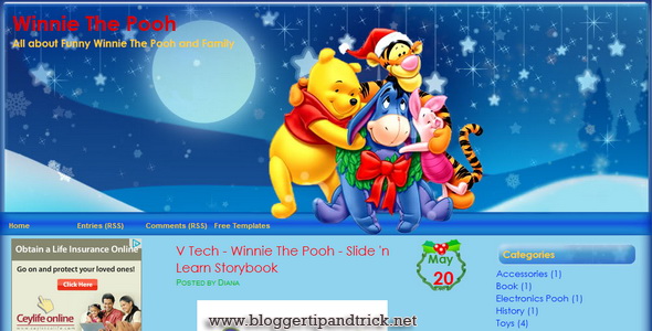 Winnie in Christmas Blogger Template