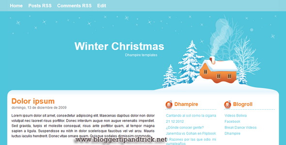 Winter Christmas Blogger Template