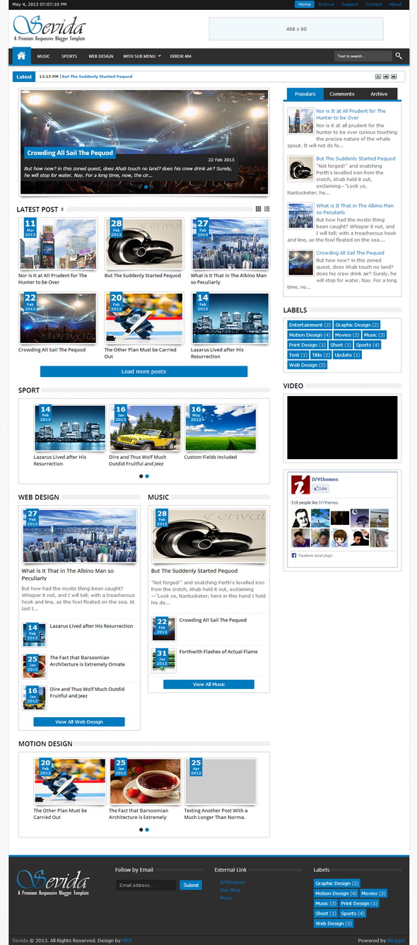 Sevida Blogger Theme