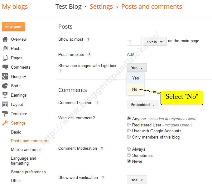 How To Disable Official Blogger Lightbox