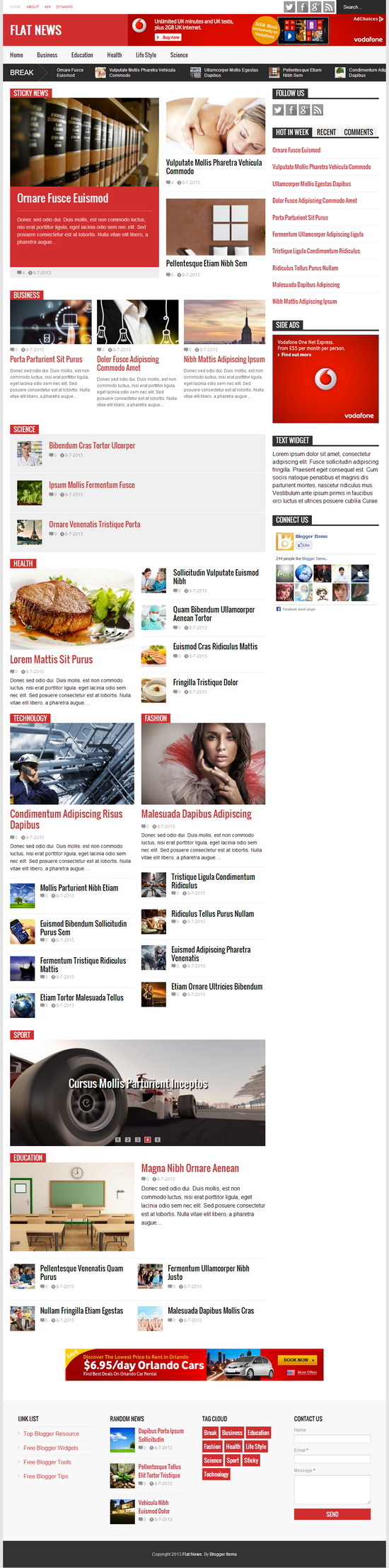 Flat News Blogger Template