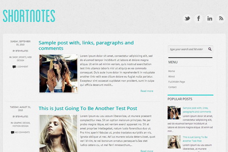 Shortnotes Blogger Template