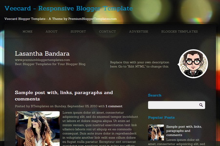 Veecard Blogger Template