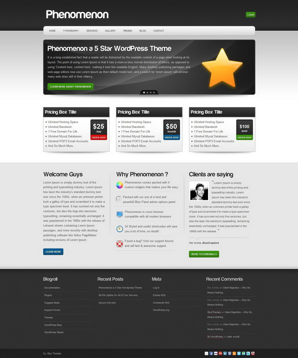 Phenomenon - Premium Hosting WordPress Theme 