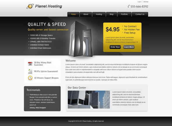 Planet Hosting - Hosting WordPress Theme