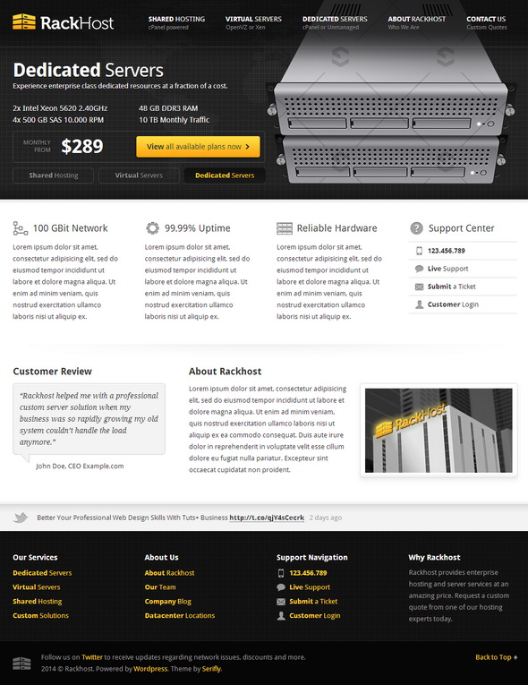 Rackhost Hosting WordPress Theme 