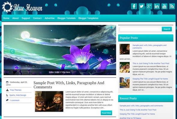 BlueHeaven Blogger Template