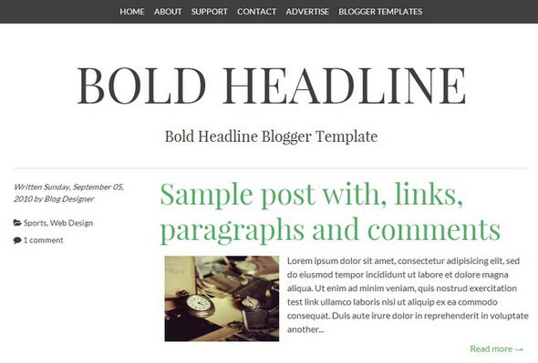 Bold Headline Blogger Template