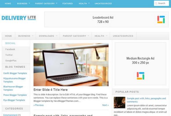 Delivery Lite Blogger Template