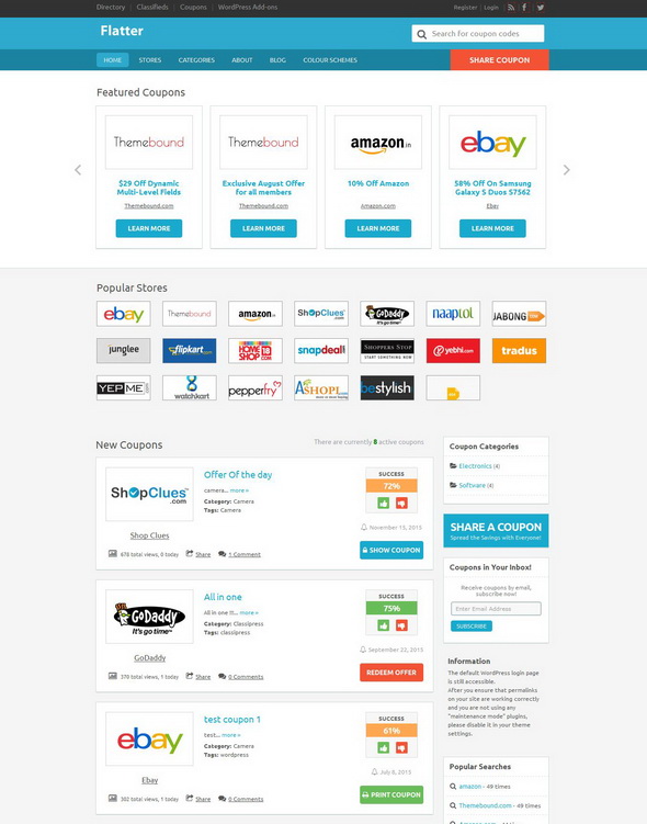 Flatter - Coupon theme for WordPress