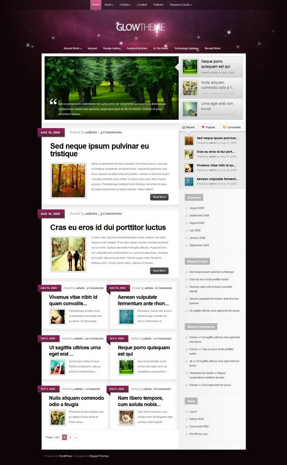 Glow WordPress Theme