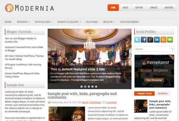 Modernia Blogger Template