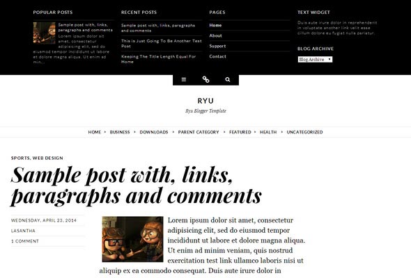 Ryu Blogger Template