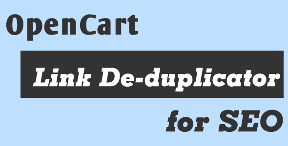 OpenCart SEO Link De-duplicator 