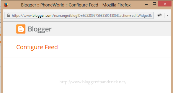 Broken Feed Widget in Blogger