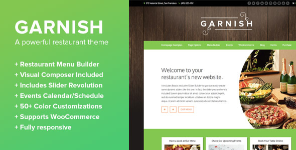 Garnish - A WordPress Theme for Restaurants