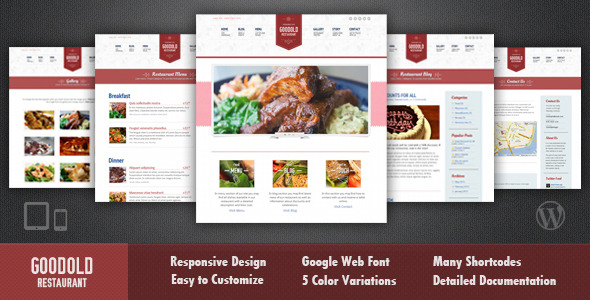 Goodold Restaurant - Responsive WordPress Theme