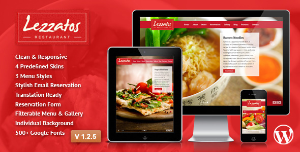 Lezzatos - Restaurant Responsive WordPress Theme