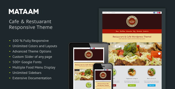 Mataam - Restaurant Responsive WordPress Theme