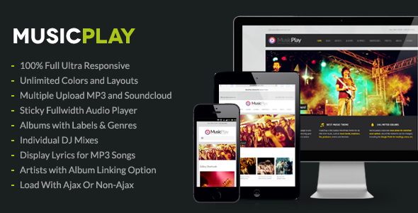 MusicPlay - Music & DJ Responsive WordPress Theme