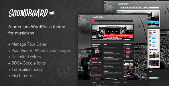 Soundboard - a Premium Music WordPress Theme