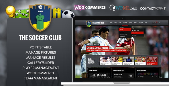 Soccer Club - Sports & Events News WP Theme