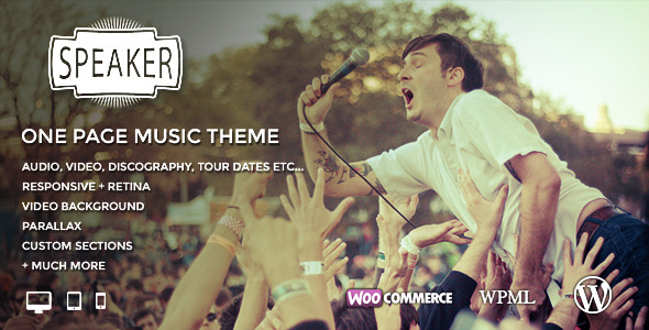 Speaker - One Page Music WordPress Theme 