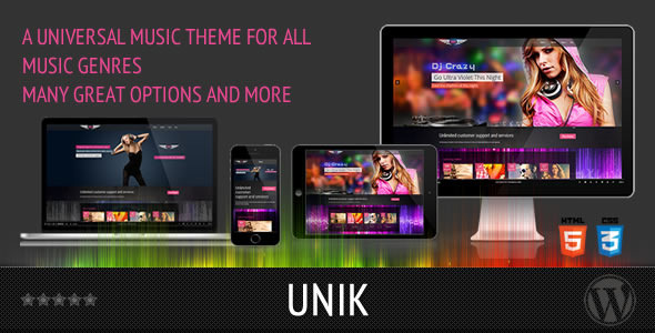 UNIK - Universal Music Responsive WordPress Theme