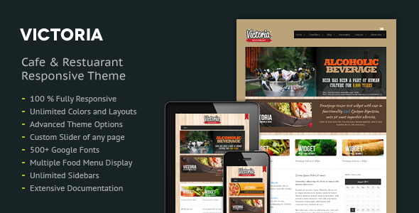 Victoria Premium Restaurant WordPress Theme