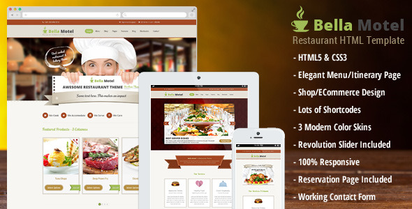 Bella Motel - Restaurant & Bakery Responsive Theme