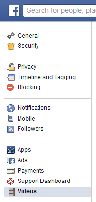 Facebook Video Settings