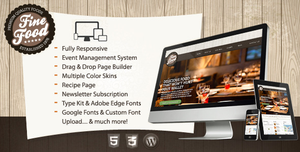 Fine Food - Restaurant Responsive WordPress Theme