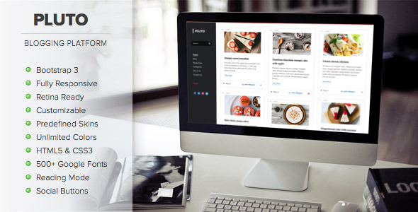 Pluto -Personal WordPress Masonry Blog Theme